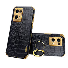 Soft Luxury Leather Snap On Case Cover XD2 for Oppo Reno7 4G Black