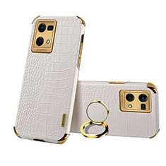 Soft Luxury Leather Snap On Case Cover XD2 for Oppo Reno7 4G White