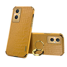 Soft Luxury Leather Snap On Case Cover XD2 for Oppo Reno8 Z 5G Yellow