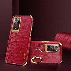 Soft Luxury Leather Snap On Case Cover XD2 for Samsung Galaxy Note 20 Ultra 5G Red