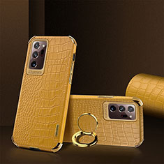 Soft Luxury Leather Snap On Case Cover XD2 for Samsung Galaxy Note 20 Ultra 5G Yellow