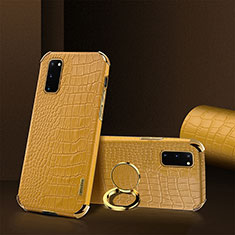 Soft Luxury Leather Snap On Case Cover XD2 for Samsung Galaxy S20 Yellow