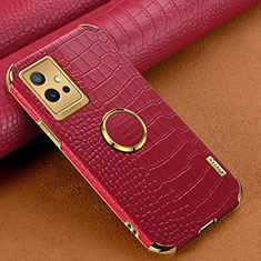Soft Luxury Leather Snap On Case Cover XD2 for Vivo T1 5G India Red