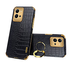 Soft Luxury Leather Snap On Case Cover XD2 for Vivo V25 5G Black