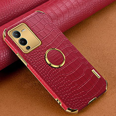 Soft Luxury Leather Snap On Case Cover XD2 for Vivo V25 Pro 5G Red