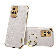 Soft Luxury Leather Snap On Case Cover XD2 for Vivo Y21 White
