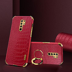 Soft Luxury Leather Snap On Case Cover XD2 for Xiaomi Redmi 9 Prime India Red