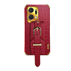 Soft Luxury Leather Snap On Case Cover XD3 for Huawei Honor X7a Red