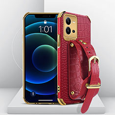 Soft Luxury Leather Snap On Case Cover XD3 for Vivo V25 5G Red