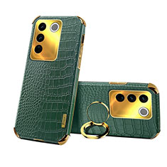 Soft Luxury Leather Snap On Case Cover XD3 for Vivo V27 5G Green