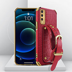 Soft Luxury Leather Snap On Case Cover XD3 for Vivo Y12s Red