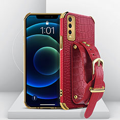 Soft Luxury Leather Snap On Case Cover XD3 for Vivo Y20 Red
