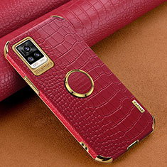 Soft Luxury Leather Snap On Case Cover XD4 for Vivo V20 Red