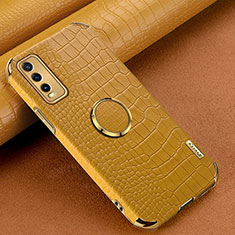 Soft Luxury Leather Snap On Case Cover XD4 for Vivo Y20 Yellow