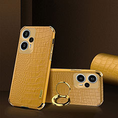 Soft Luxury Leather Snap On Case Cover XD4 for Xiaomi Poco F5 5G Yellow