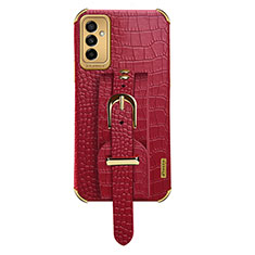 Soft Luxury Leather Snap On Case Cover XD5 for Samsung Galaxy F23 5G Red
