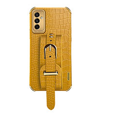 Soft Luxury Leather Snap On Case Cover XD5 for Samsung Galaxy F23 5G Yellow