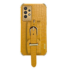 Soft Luxury Leather Snap On Case Cover XD5 for Samsung Galaxy M32 5G Yellow
