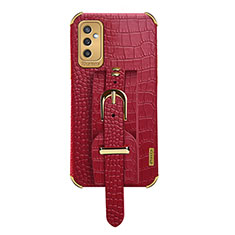 Soft Luxury Leather Snap On Case Cover XD5 for Samsung Galaxy M52 5G Red