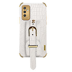 Soft Luxury Leather Snap On Case Cover XD5 for Samsung Galaxy M52 5G White