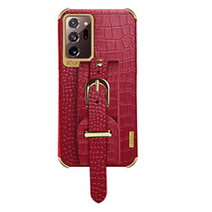 Soft Luxury Leather Snap On Case Cover XD5 for Samsung Galaxy Note 20 Ultra 5G Red