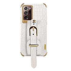 Soft Luxury Leather Snap On Case Cover XD5 for Samsung Galaxy Note 20 Ultra 5G White