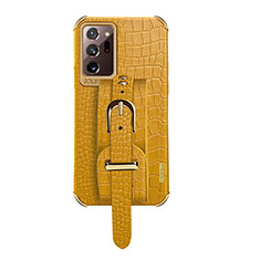 Soft Luxury Leather Snap On Case Cover XD5 for Samsung Galaxy Note 20 Ultra 5G Yellow