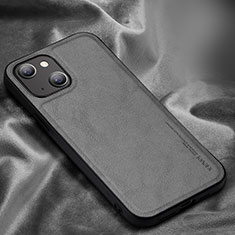 Soft Luxury Leather Snap On Case Cover XV1 for Apple iPhone 15 Gray
