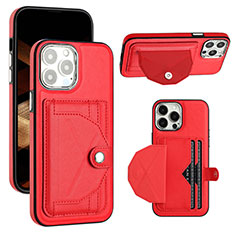 Soft Luxury Leather Snap On Case Cover Y01B for Apple iPhone 13 Pro Red