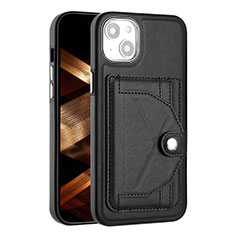 Soft Luxury Leather Snap On Case Cover Y01B for Apple iPhone 14 Plus Black
