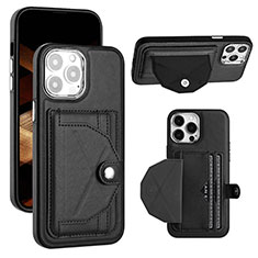 Soft Luxury Leather Snap On Case Cover Y01B for Apple iPhone 14 Pro Black