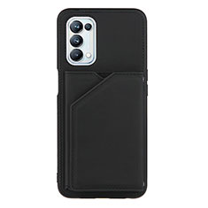 Soft Luxury Leather Snap On Case Cover Y01B for OnePlus Nord N200 5G Black