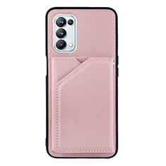 Soft Luxury Leather Snap On Case Cover Y01B for OnePlus Nord N200 5G Rose Gold