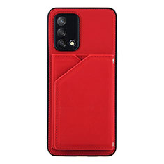Soft Luxury Leather Snap On Case Cover Y01B for Oppo A95 4G Red