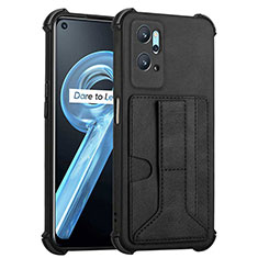 Soft Luxury Leather Snap On Case Cover Y01B for Oppo A96 4G Black