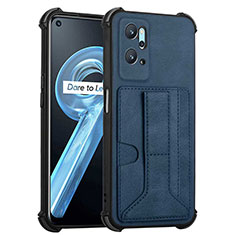 Soft Luxury Leather Snap On Case Cover Y01B for Oppo A96 4G Blue