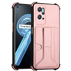 Soft Luxury Leather Snap On Case Cover Y01B for Oppo A96 4G Rose Gold