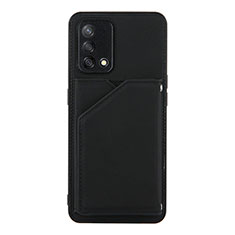 Soft Luxury Leather Snap On Case Cover Y01B for Oppo Reno6 Lite Black