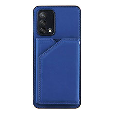 Soft Luxury Leather Snap On Case Cover Y01B for Oppo Reno6 Lite Blue