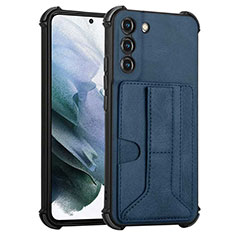 Soft Luxury Leather Snap On Case Cover Y01B for Samsung Galaxy S21 Plus 5G Blue