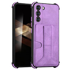 Soft Luxury Leather Snap On Case Cover Y01B for Samsung Galaxy S24 5G Purple