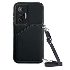 Soft Luxury Leather Snap On Case Cover Y01B for Vivo X70 5G Black
