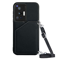 Soft Luxury Leather Snap On Case Cover Y01B for Vivo X70 Pro 5G Black