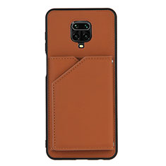 Soft Luxury Leather Snap On Case Cover Y01B for Xiaomi Poco M2 Pro Brown