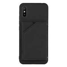 Soft Luxury Leather Snap On Case Cover Y01B for Xiaomi Redmi 9A Black