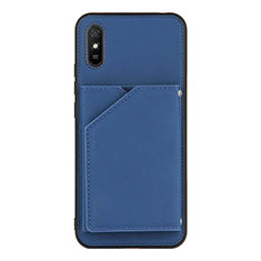 Soft Luxury Leather Snap On Case Cover Y01B for Xiaomi Redmi 9A Blue