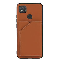 Soft Luxury Leather Snap On Case Cover Y01B for Xiaomi Redmi 9C NFC Brown
