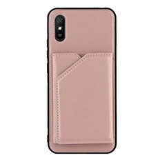 Soft Luxury Leather Snap On Case Cover Y01B for Xiaomi Redmi 9i Rose Gold