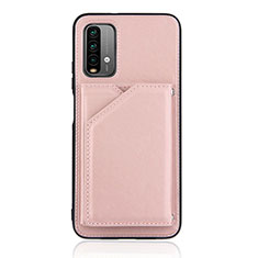 Soft Luxury Leather Snap On Case Cover Y01B for Xiaomi Redmi 9T 4G Rose Gold