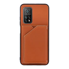 Soft Luxury Leather Snap On Case Cover Y01B for Xiaomi Redmi K30S 5G Brown
